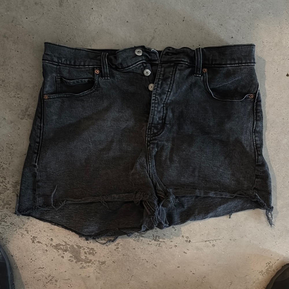 Old Navy High Waist Black Denim Shorts